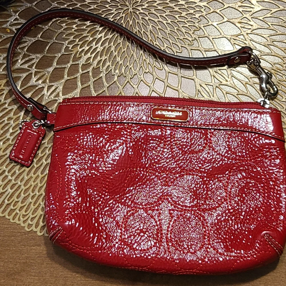 Coach Red Wristlet Small Purse - Picture 7 of 8